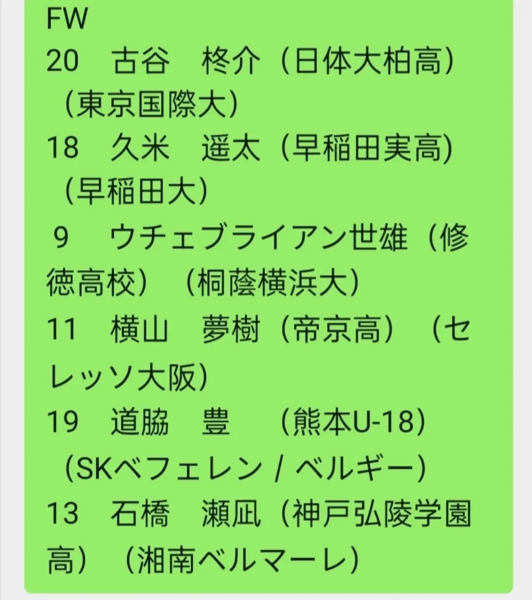 这次日本U23的档案底