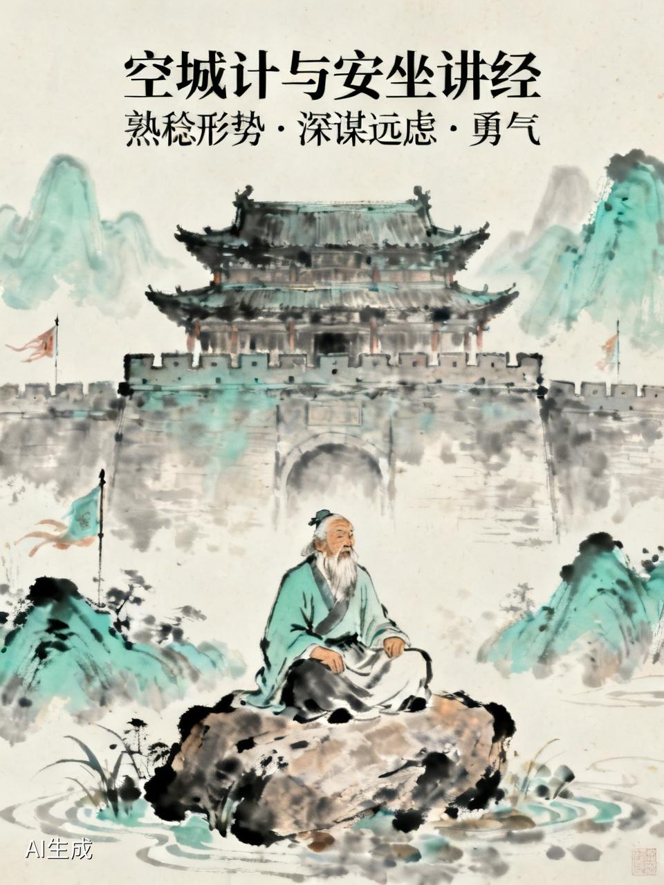 空城计和安坐讲经得益于熟稔形势、环境和对手心理，深谋远虑和勇气，缺一不可。能当大