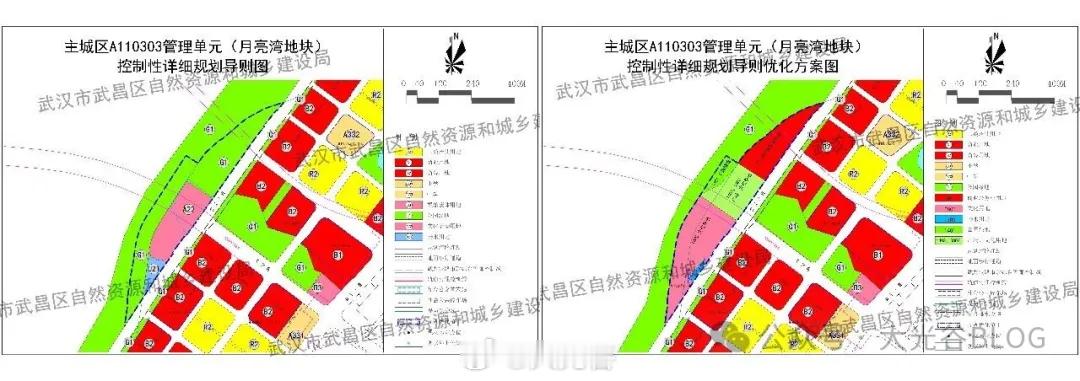 武昌月亮湾地块控规优化方案公示，用地布局迎来调整近日，武汉发布主城区 A1103