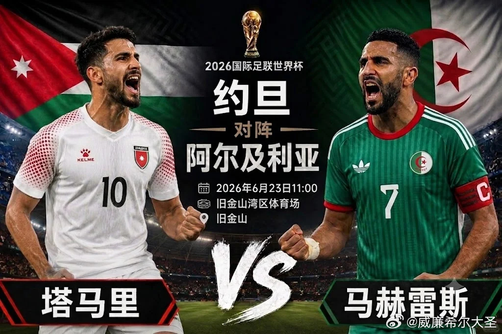 继续出发，再创四连虹佳绩🔥044:  世界杯11:00品牌：约旦vs阿尔及利开