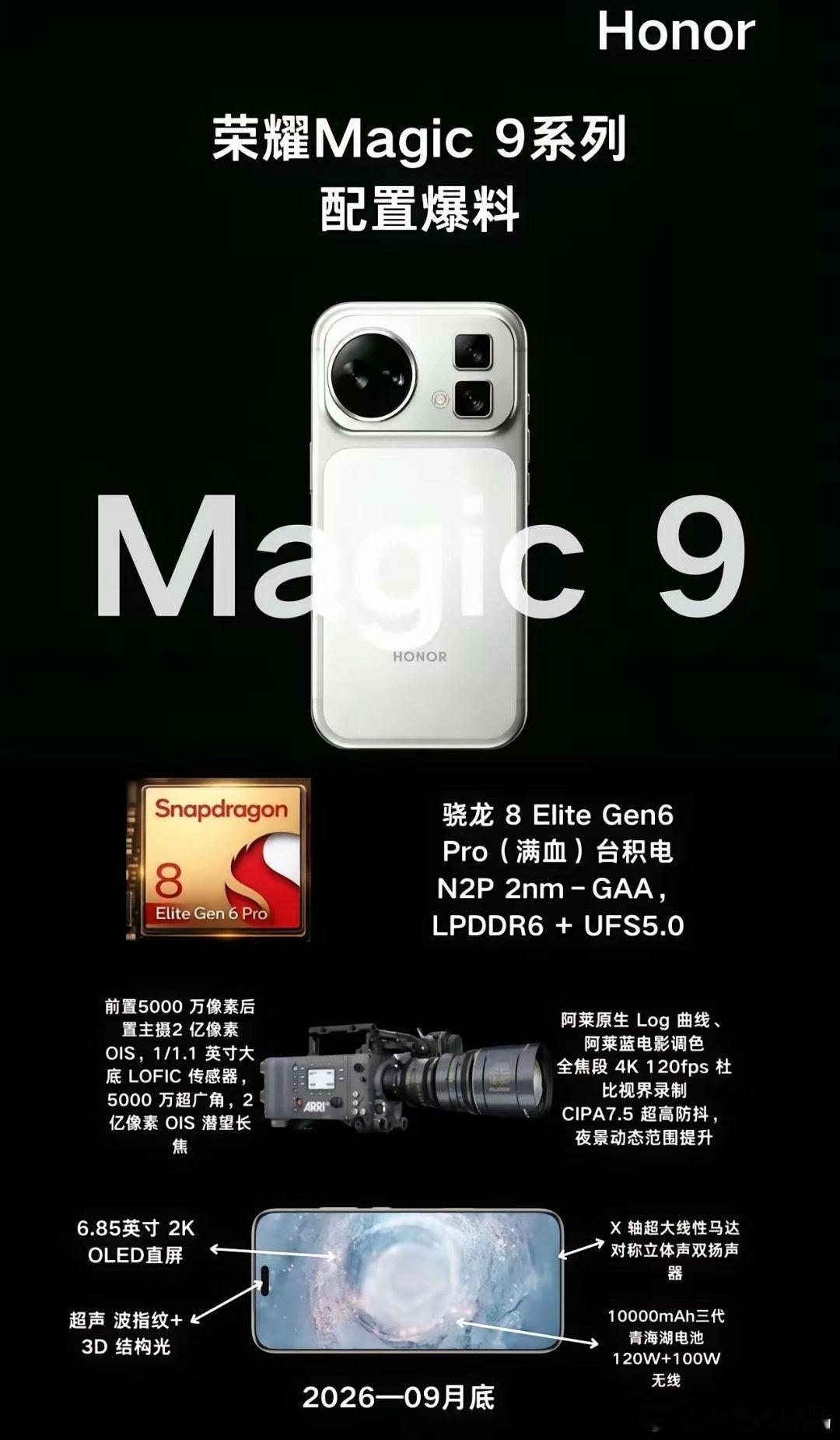 荣耀Magic9配置曝光，舍弃保时捷定制，但会拥有更好的Magic！荣耀Magi