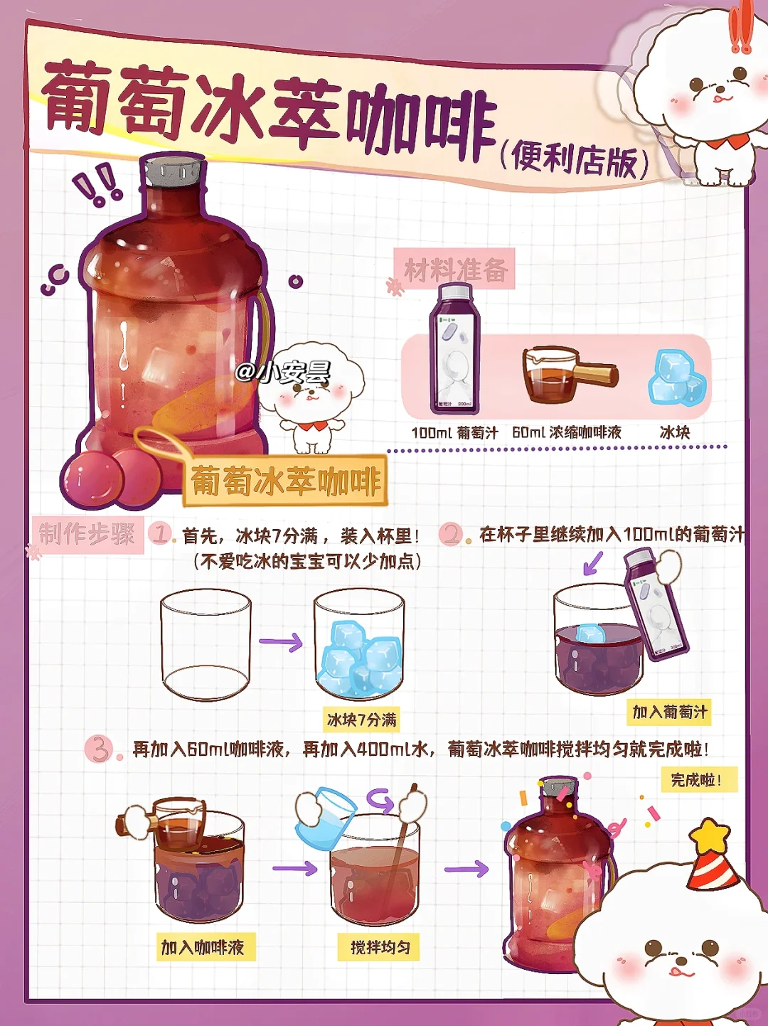 直接DIY一桶🧊葡萄冰萃美式！快乐回来了！