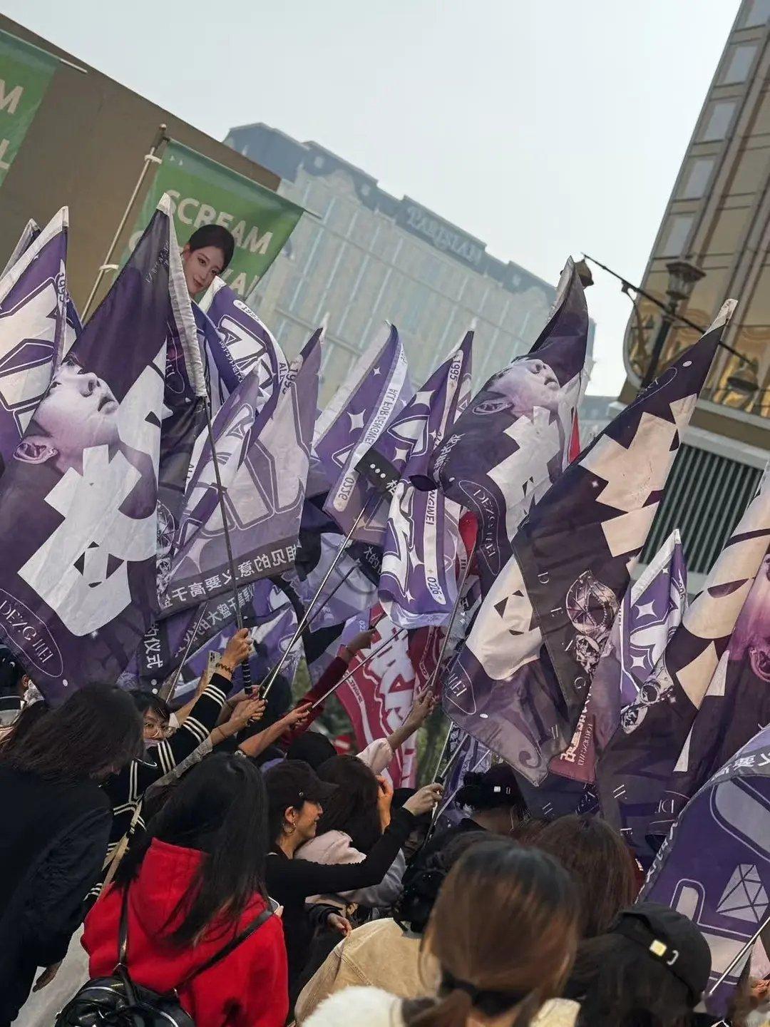 邓为尖叫之夜粉丝应援，好多好多人啊！ 