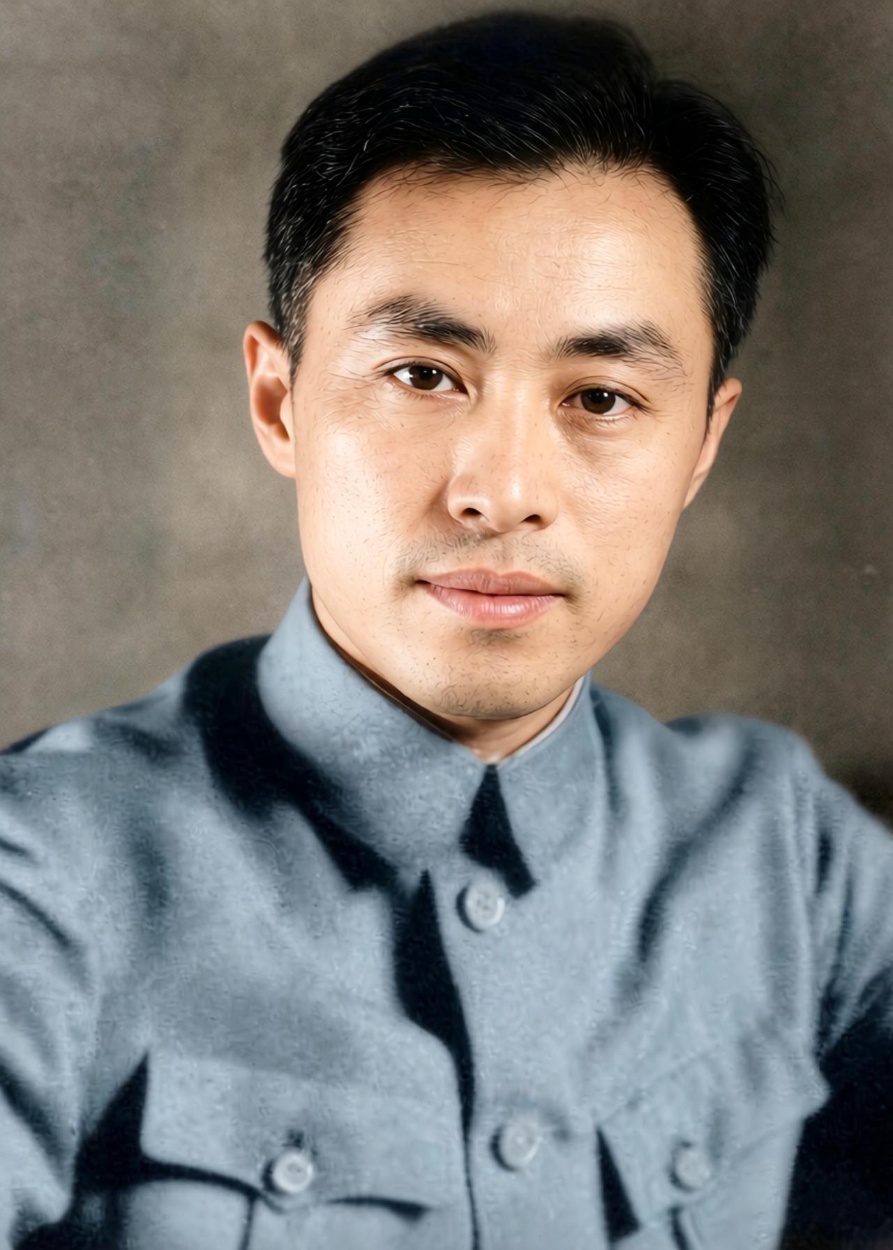 1926年，身着立领制服、面容清瘦沉静的男子，正是时年26岁、担任北伐军总司令部