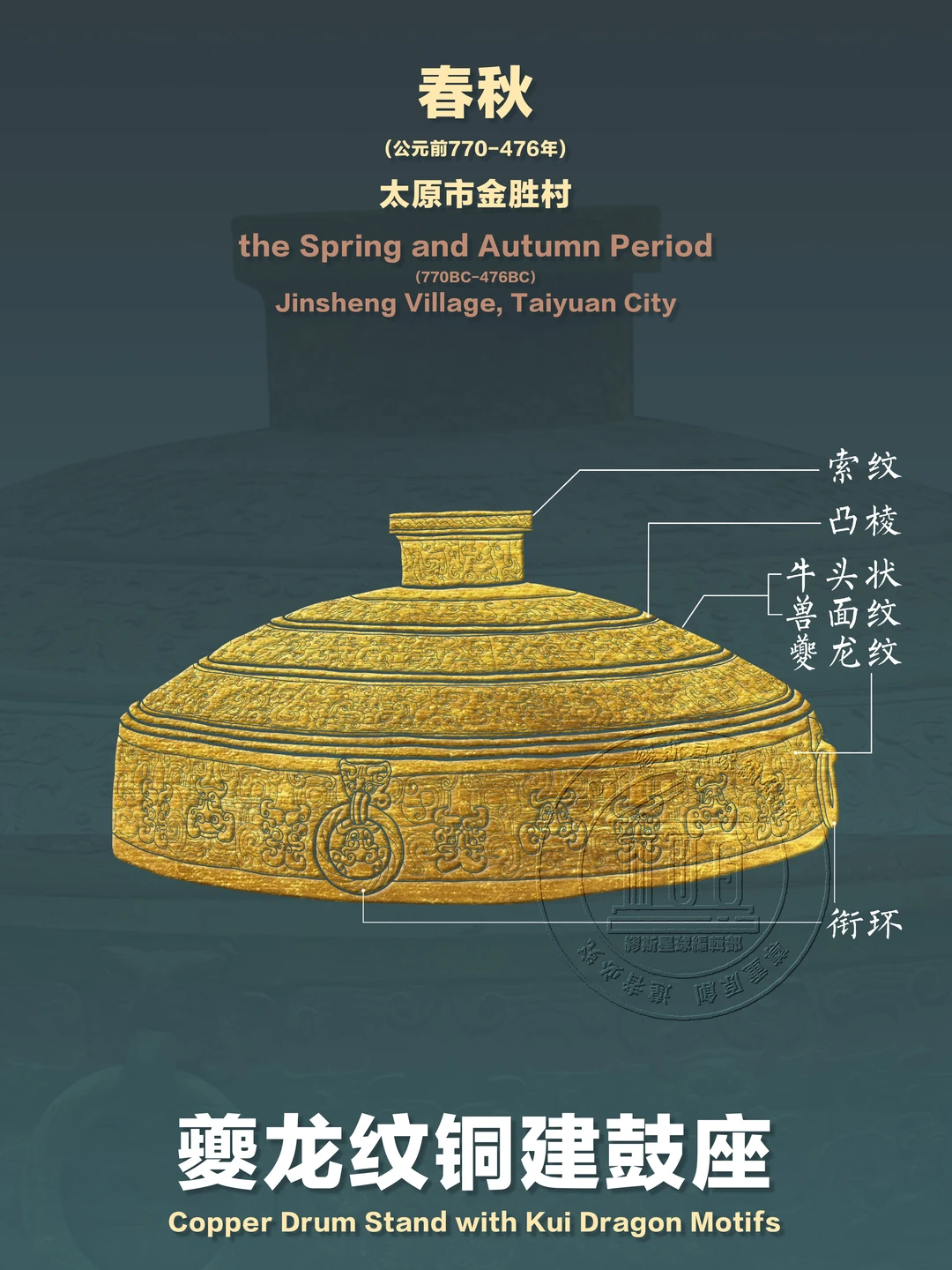 【夔龙纹铜建鼓座】春秋先民对高品质的追求