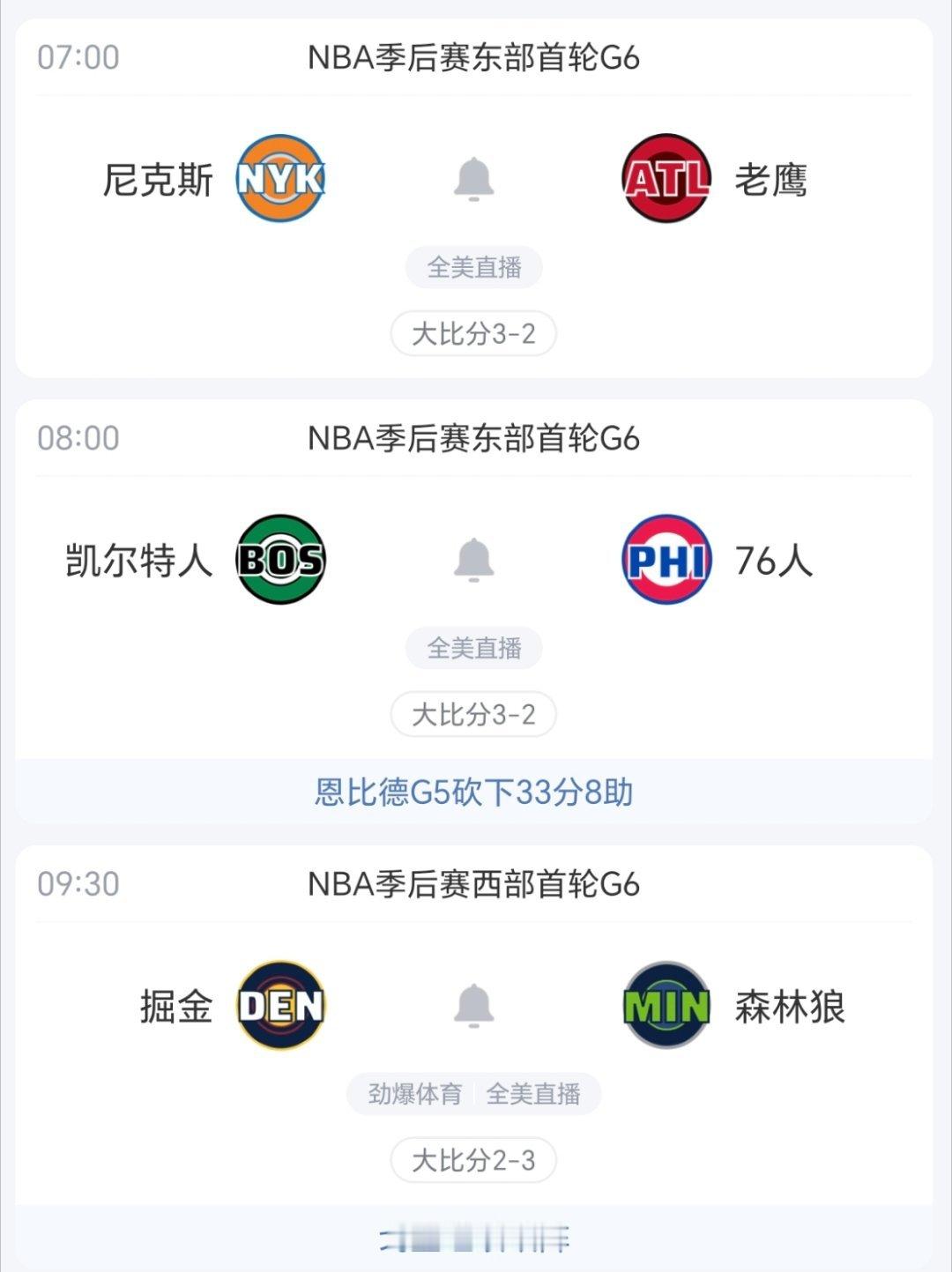 都能晋级吗？nba季后赛