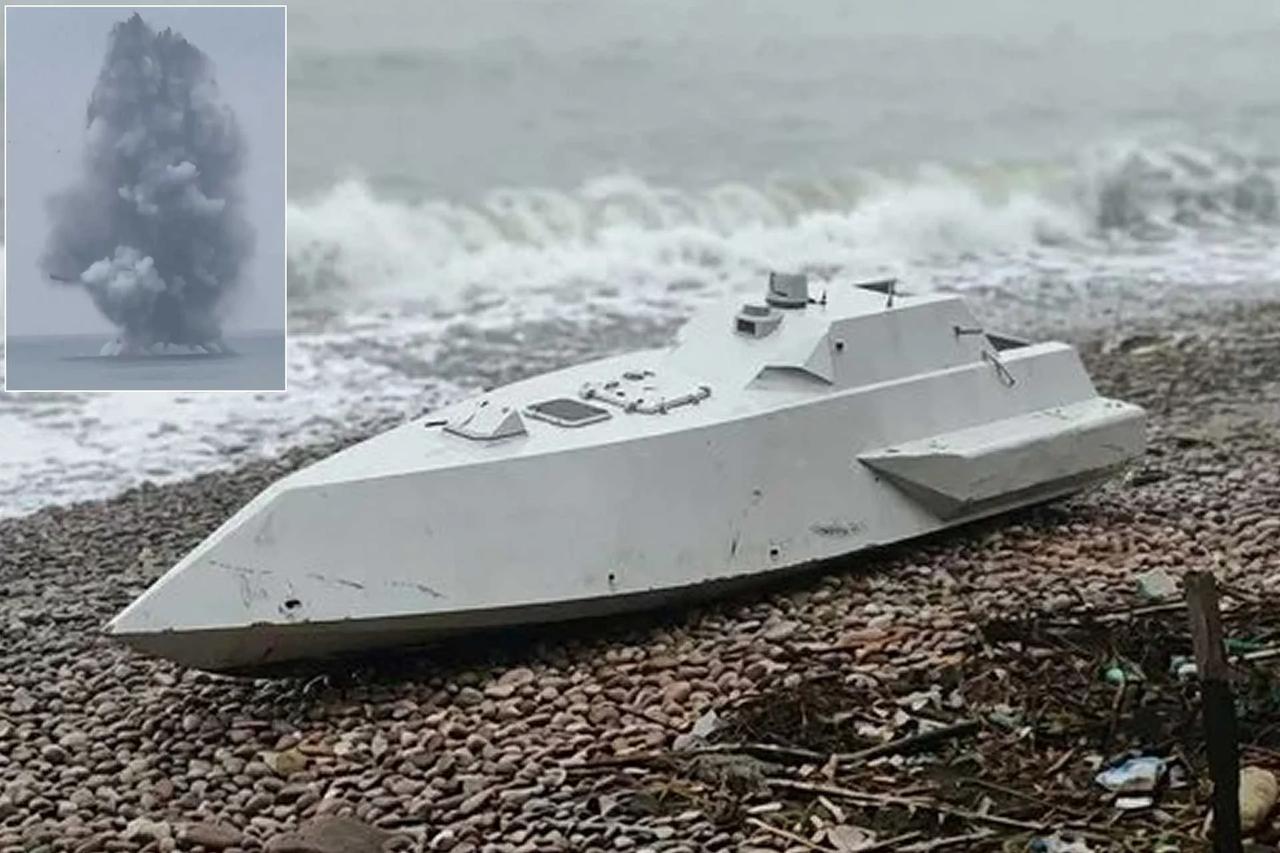 土耳其将冲上岸美国制造的 AEGIR-W 海军无人机在黑海沿岸炸毁
土耳其海军爆