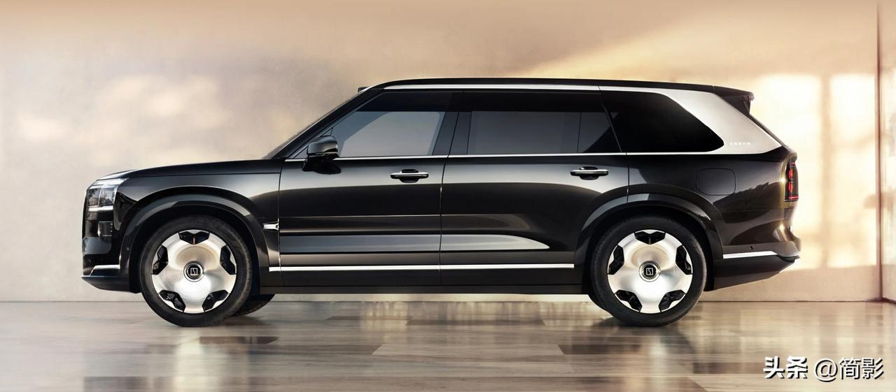 极氪9X，侧面设计是很成功的，平衡舒展。
拉低它总数的是：1.尾部矩形灯带  2