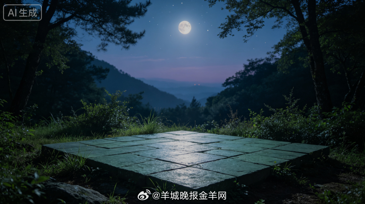 #晚安# 清浅月光铺满山间青石平台，晚风消去白日暑气，林间虫鸣低低作响。静坐凝望