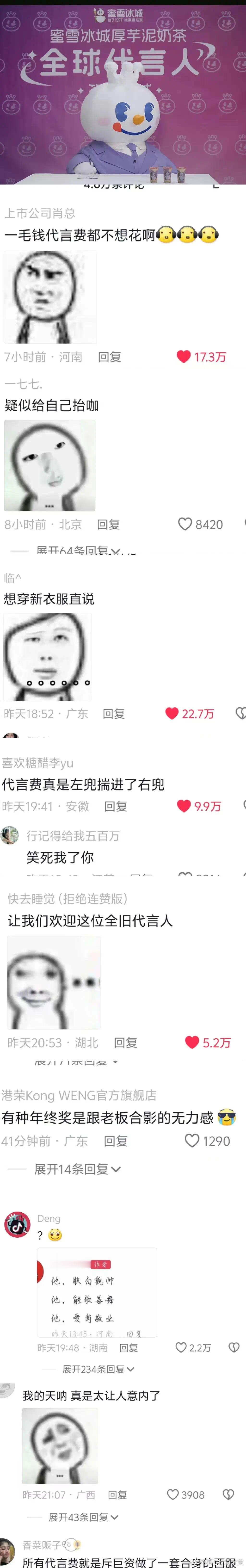 猜了半天原来这就是蜜雪全旧代言人[作揖] 