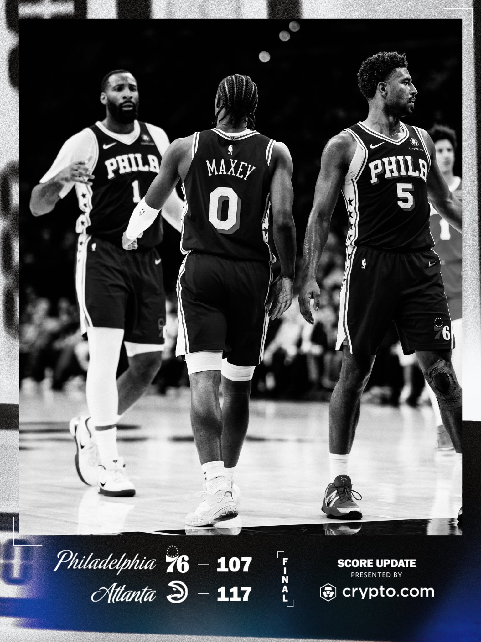 实力有限！全场比赛结束：76人队主场107-117不敌老鹰队，球队遭遇三连败！马