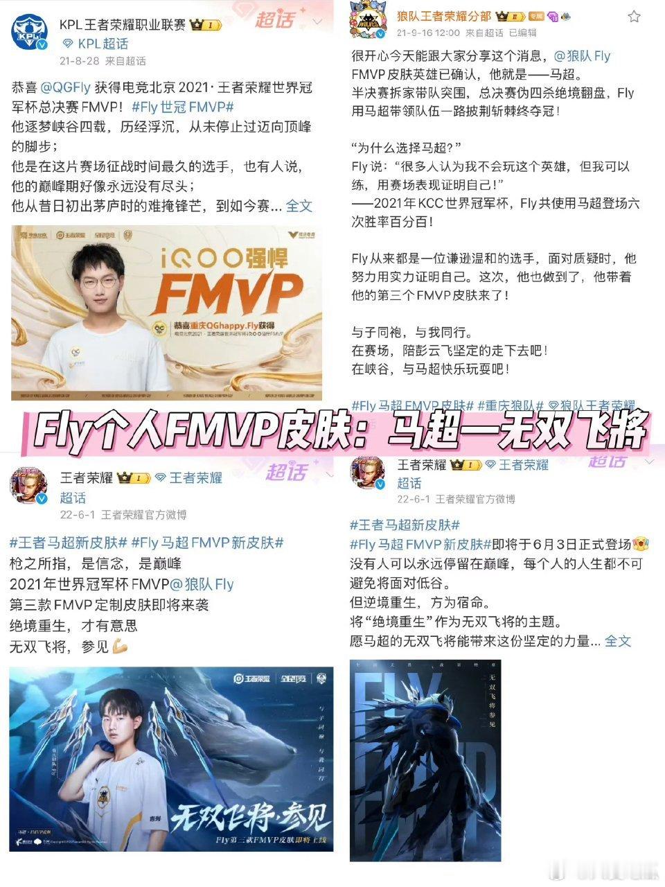 关于游戏主播盗用Fly个人FMVP皮肤-无双飞将在其上署名之事，Fly后援会已反