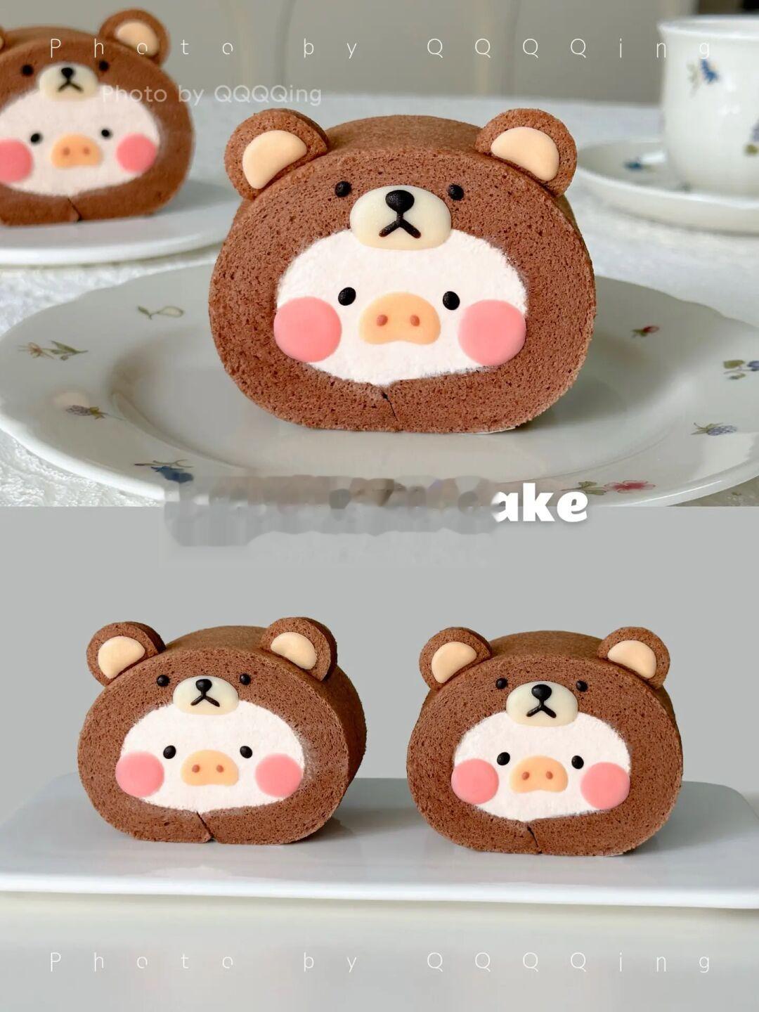 最可爱的🐷LuLu猪蛋糕卷🍰附详细教程