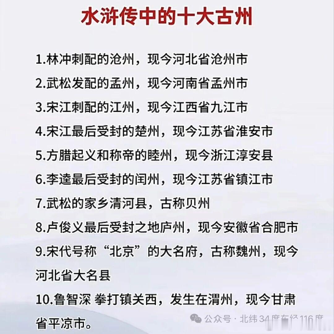 新书推送 【水浒传里的沧州孟州江州，现在哪儿？】———————出处见水印 