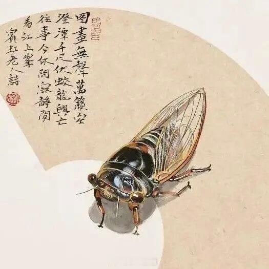 陈大鹏，齐白石再传弟子，以画蝉闻名，被誉为“中国画蝉第一人”。他画蝉极为精细，笔