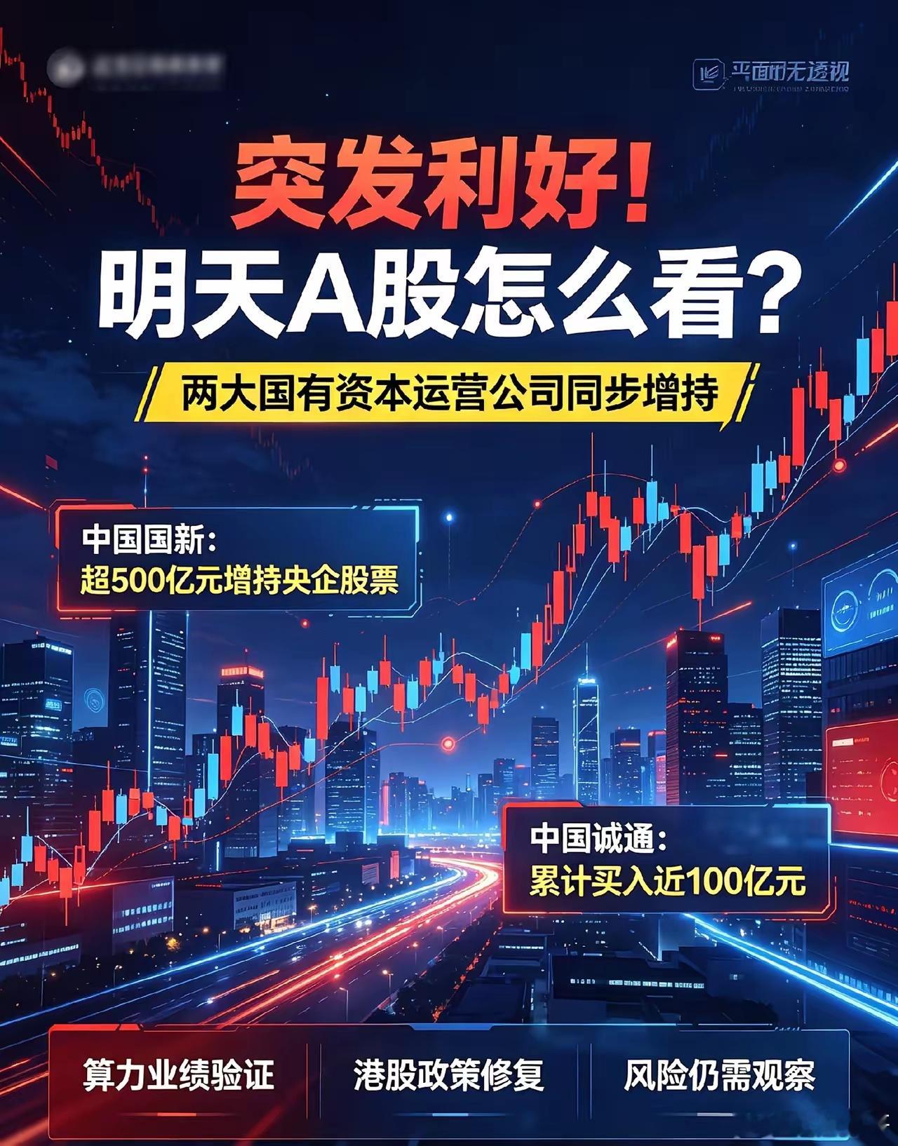 深夜利好!中国诚通、中国国新同时宣布增持,明天A股怎么看？本来想着明天要大幅低开