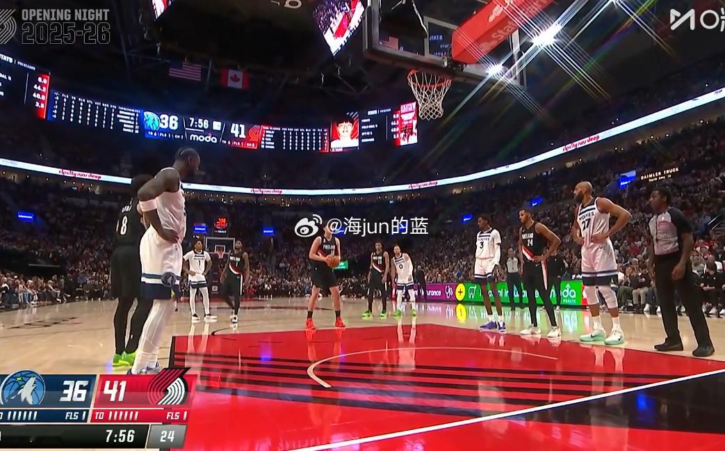 瀚森的NBA第一分，截图纪念一下，两罚全中，不错的开始。杨瀚森常规赛首分 杨瀚森
