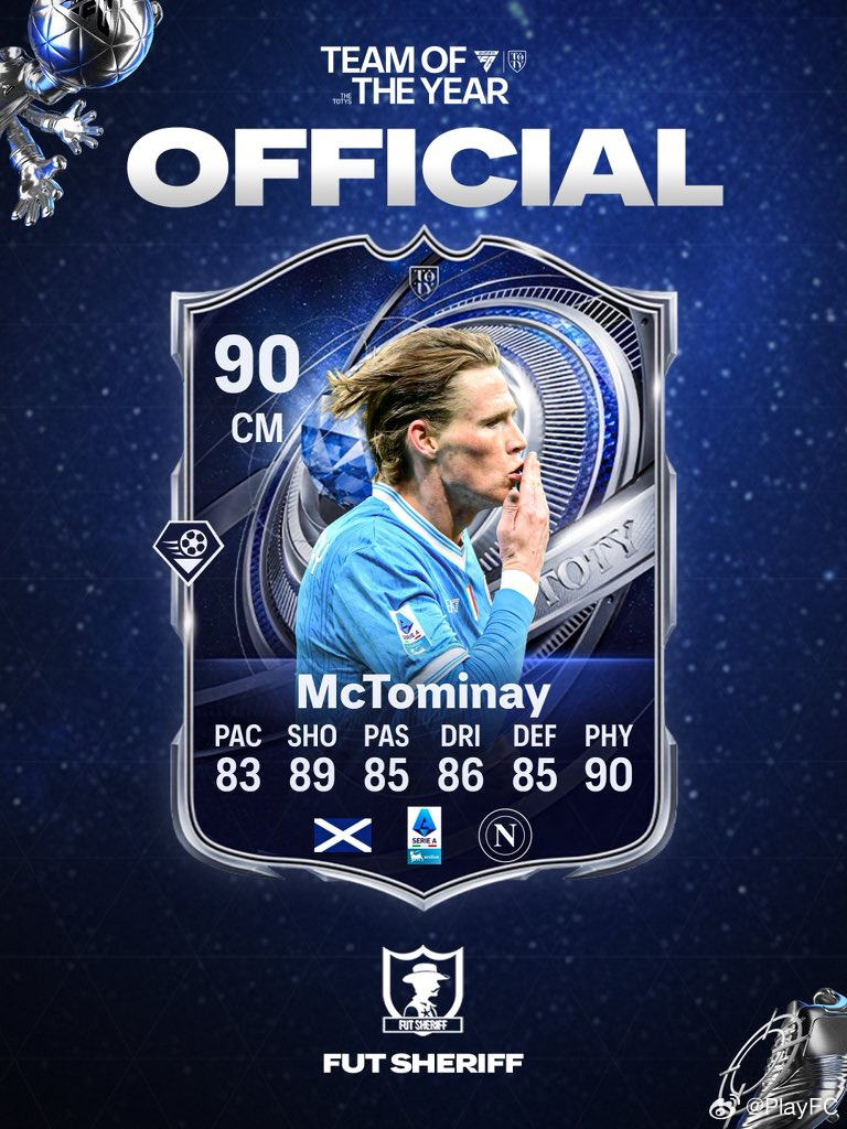 TOTY马里奥娜TOTY荣誉提名丁丁 & 加布里埃尔 数据均为正式数据。FC26