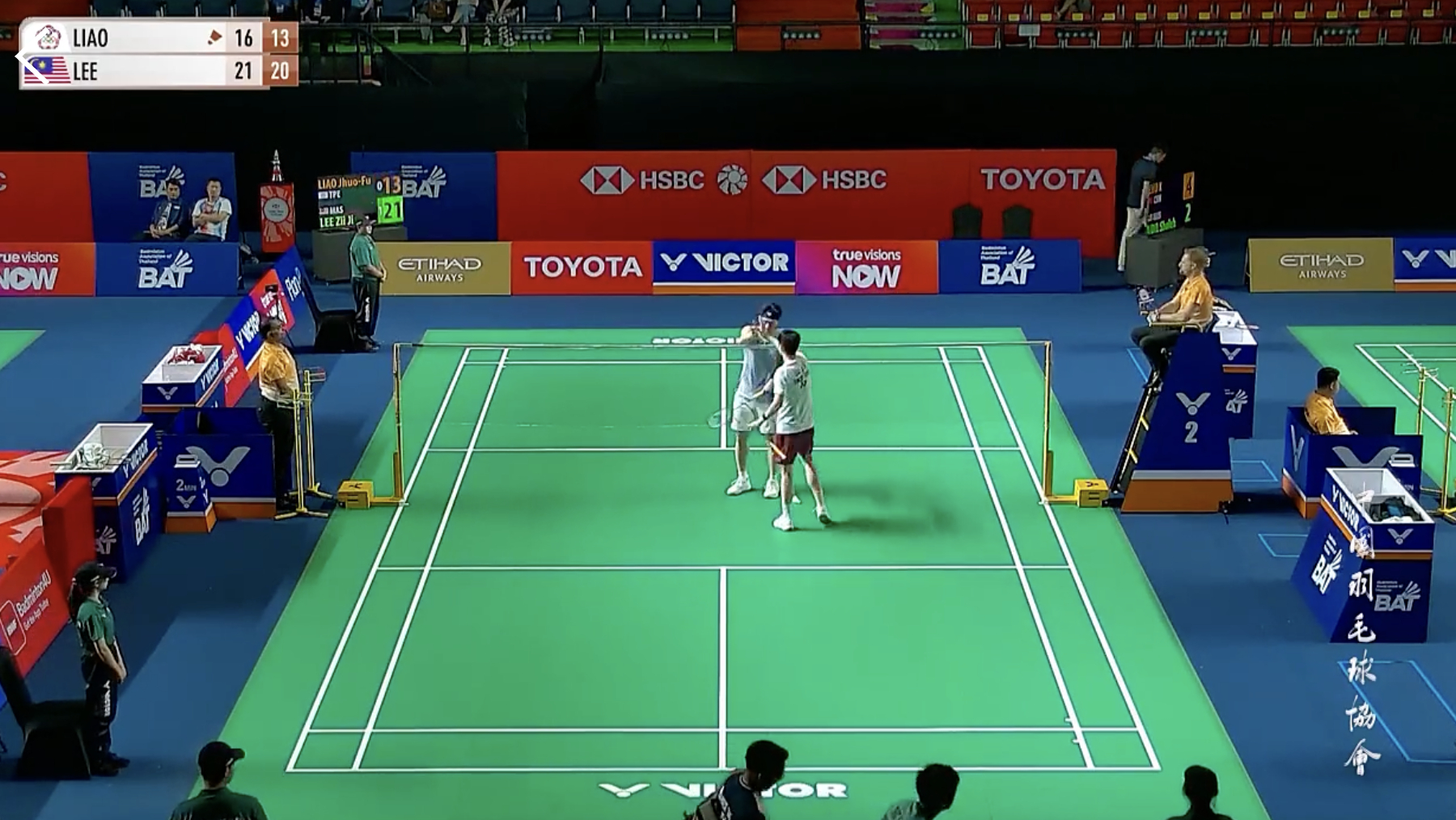 资格赛次轮：李梓嘉🇲🇾 21-16、21-13 廖倬甫正赛：李梓嘉🇲🇾 