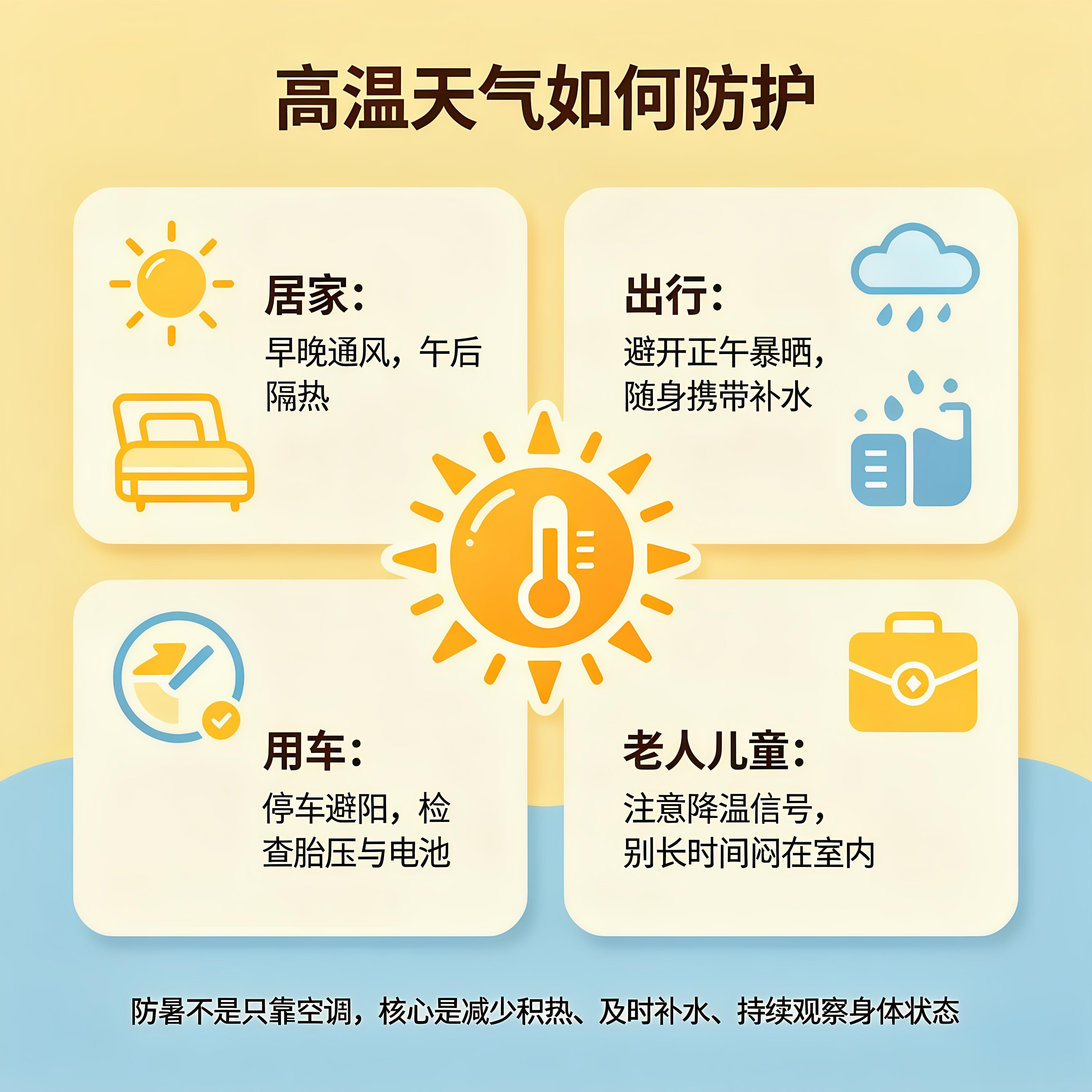 高温天气如何防护 别只知道多喝水！高温天真正要注意的是这几件事最近温度一高，很多