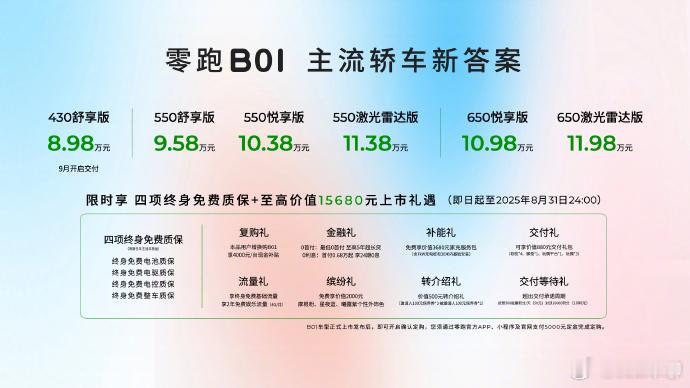 10万买什么车能一步到位 零跑又双叒叕发新车啦！作为新能源热门选手，这次B01不