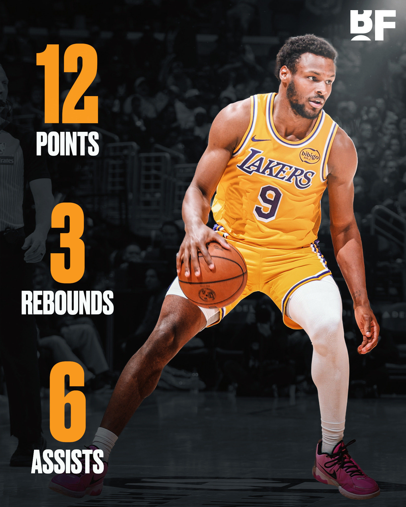 布朗尼今日数据：12+3+6。NBA