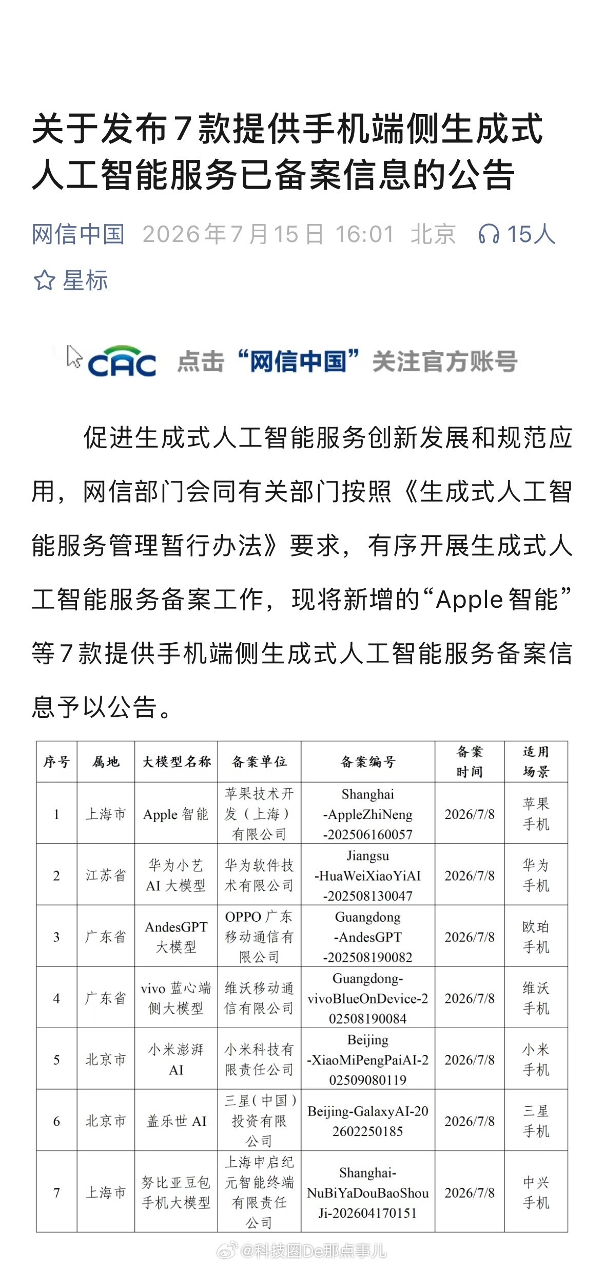 苹果AI国行版已过审苹果国行AI终于落地了，但不是你想的那种"苹果AI"。备案的