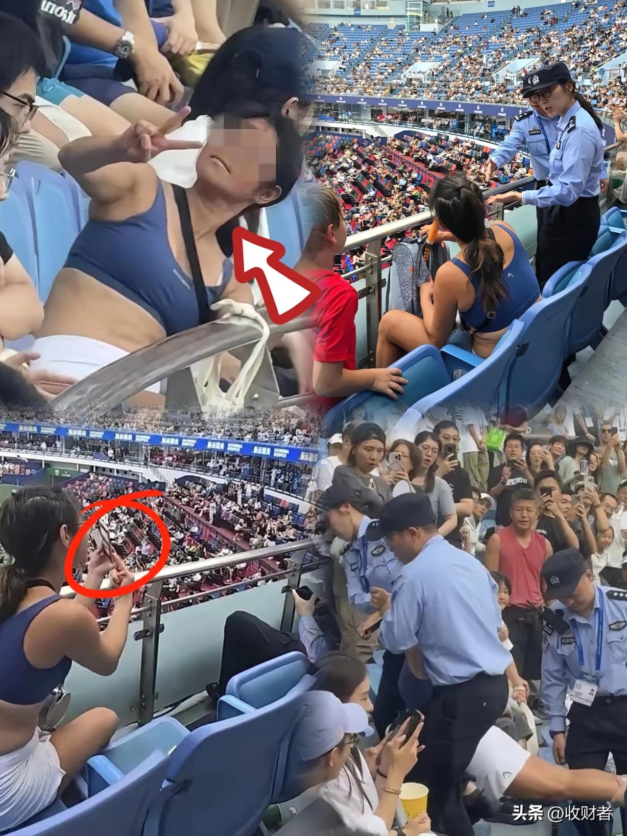 上海网球大师赛
被保安架出去的女子查到了，
46岁谢某，酒后在赛场狂吼，还直接逼