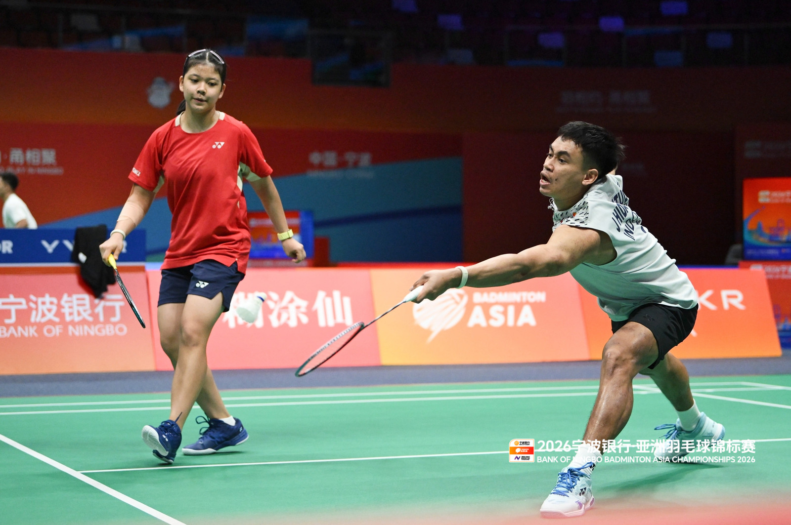 印尼队适应场地📷cr：赛事组委会2026年羽毛球亚锦赛亚羽争雄胜利在握