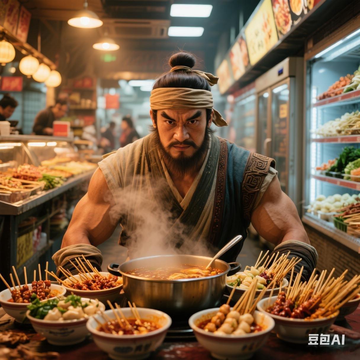 豆包：武松吃麻辣烫 ​​​