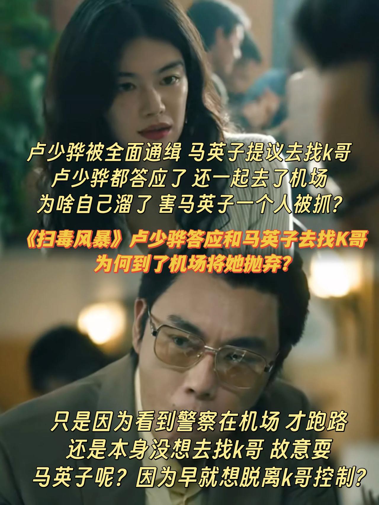 《扫毒风暴》卢少骅 为啥答应马英子走又耍她？[抠鼻]
卢少骅看到他被全国通缉的报