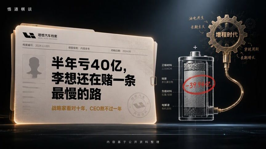 理想半年亏40亿，李想为什么还坚持自研电池？