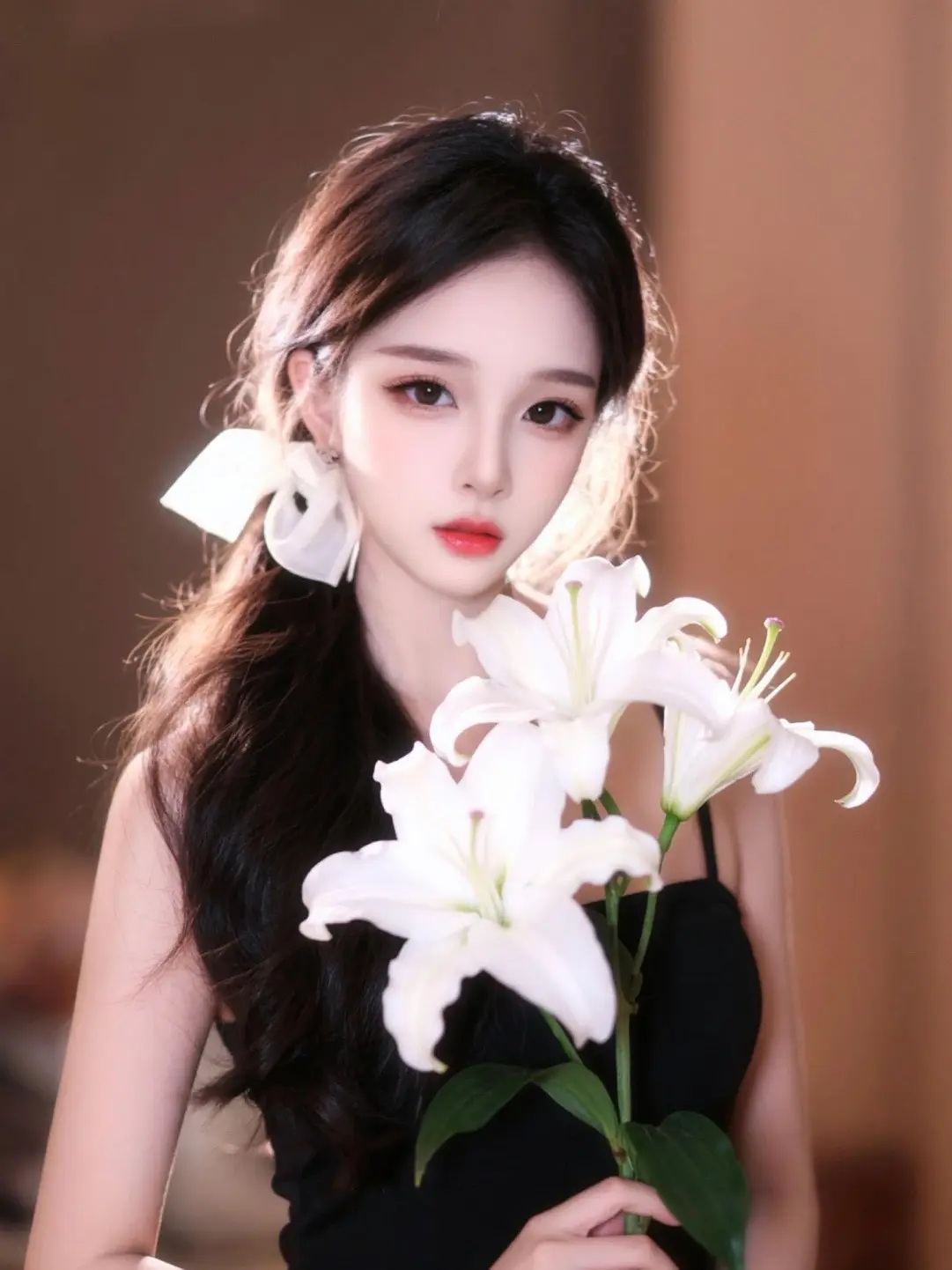 洋桔梗 摄影约拍 周洁琼 纯欲白百合 修图前vs修图后