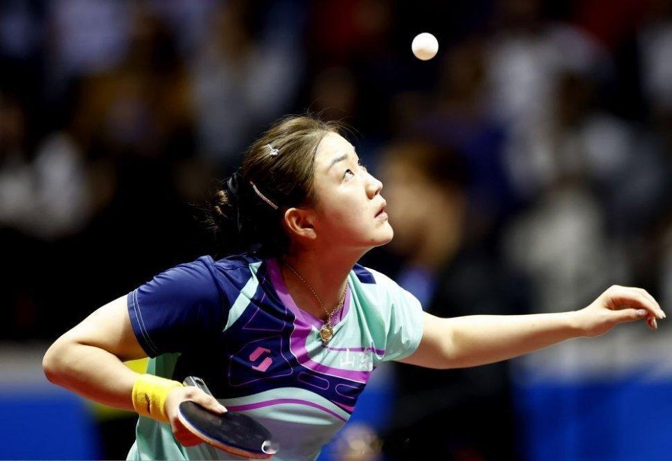 第十五届全运会乒乓球女团1/4决赛山东队vs湖南队第一场：陈梦/王晓彤vs胡丽梅