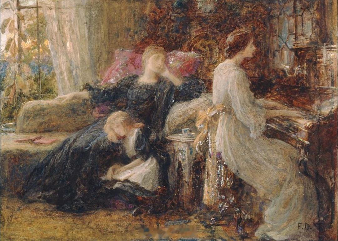作品：Memories作者：Sir Frank Bernard Dicksee馆