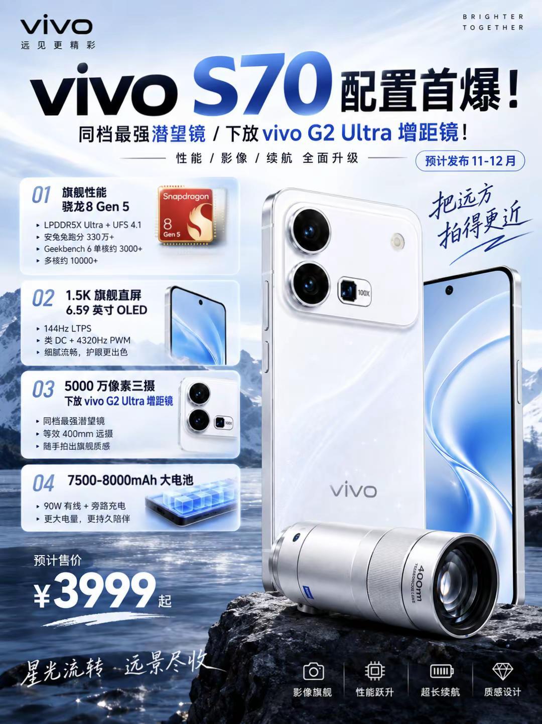 vivo S70新品配置前瞻爆料。vivo S70新品配置前瞻爆料，看完你心动了