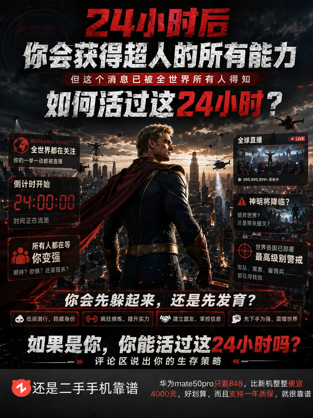 假如变成超人，但代价是会变成全人类公敌，你会怎么做？
