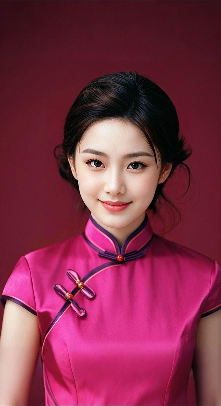 AI扩图 AI艳粉微笑