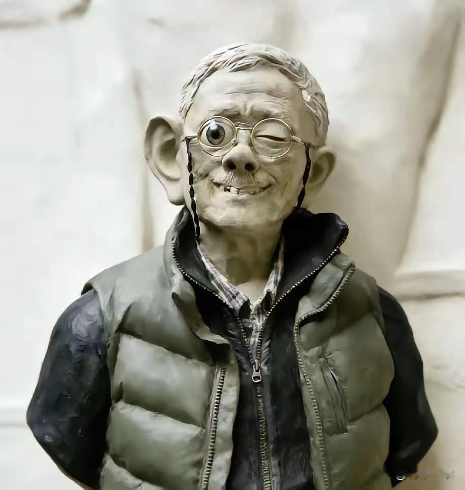 网友出手，必属精品！
这是网友为田世信教授设计的雕塑，这“写意”风格拿捏得死死的