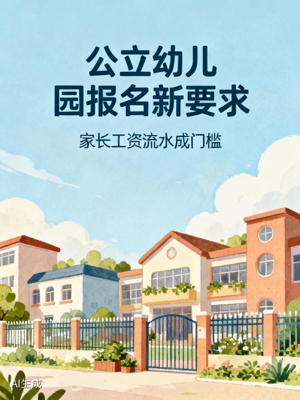 离谱！4所公立幼儿园报名，竟要看家长工资流水
 
谁能想到，现在孩子上个公立幼儿