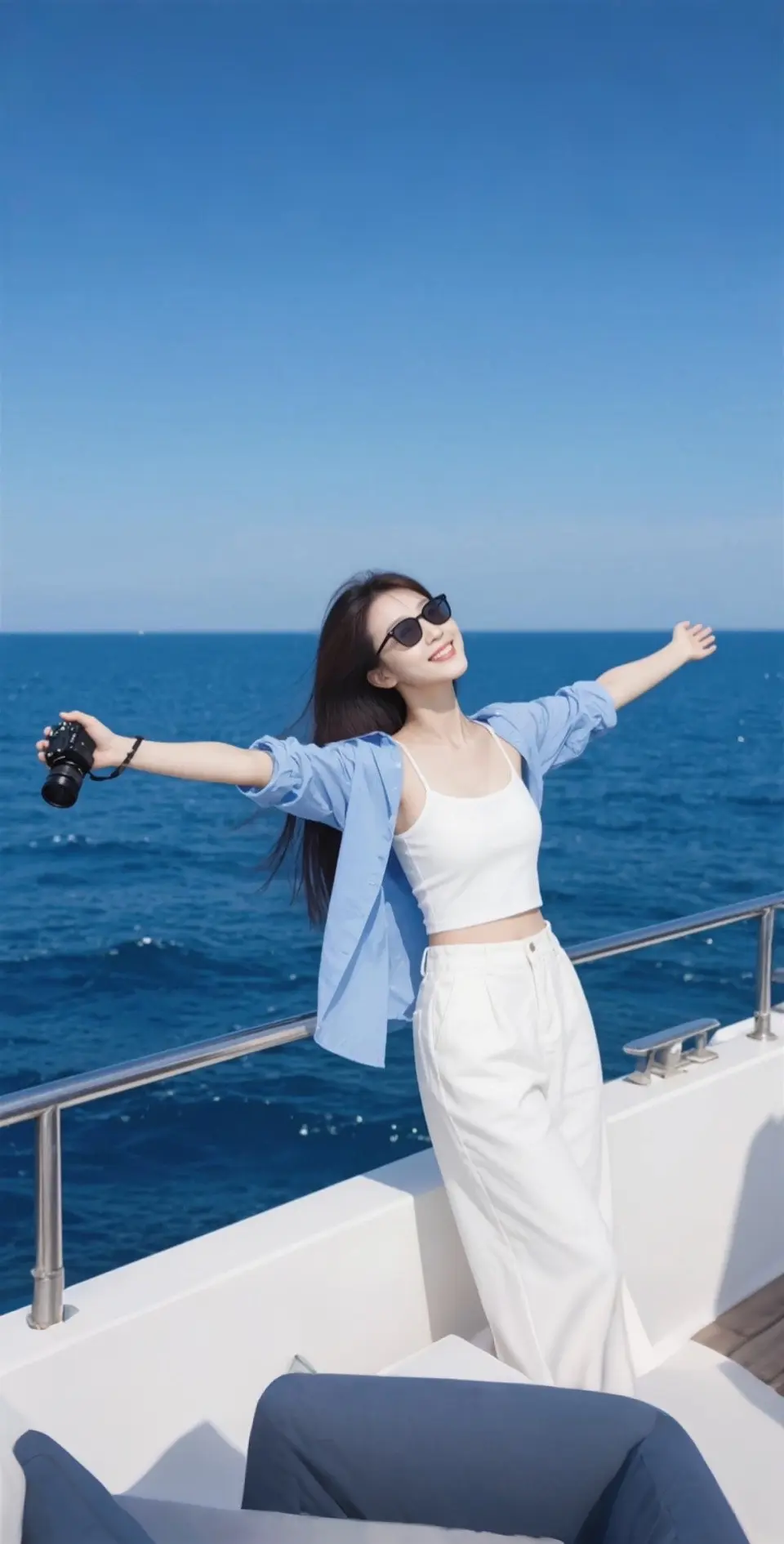 AI扩图 AI夏日海景写真