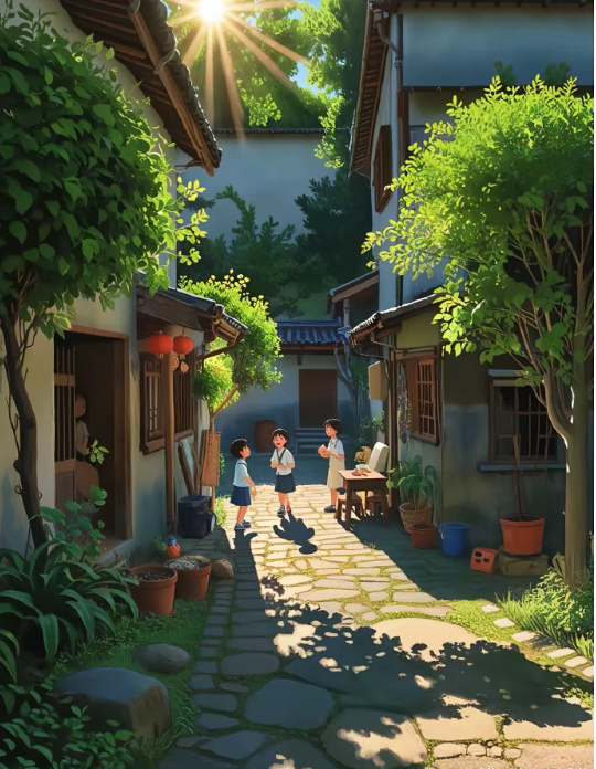 乡村难见儿童影，此景只宜睡梦中。 