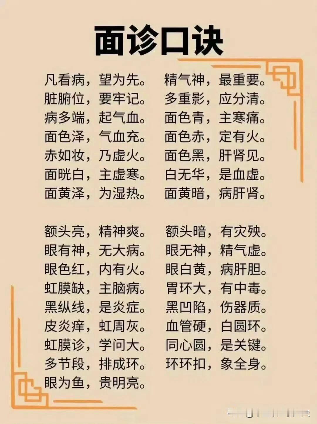 中医面诊口诀#健康养生##舌诊##中医##面诊#