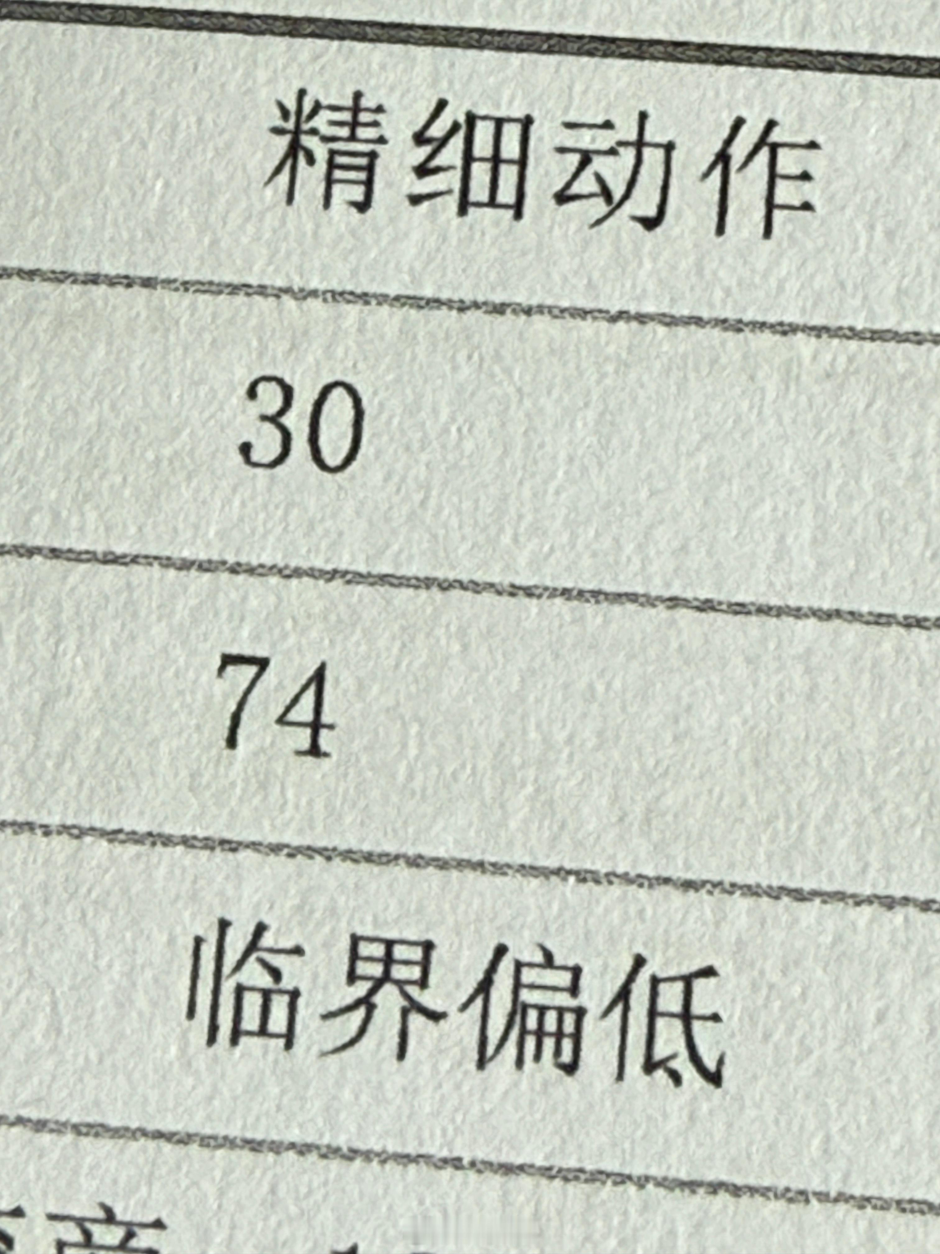 正在观看球宝的儿保报告孩子的手工分数