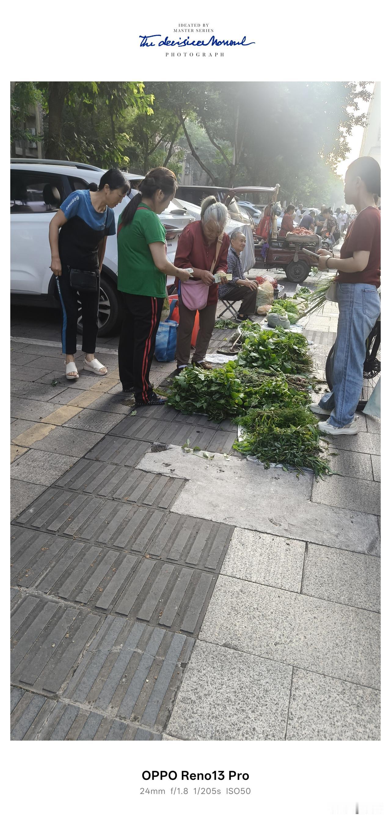 今日端午，一早逛街边菜市场，烟火气直接拉满，整条街道熙熙攘攘，买菜的、摆摊的往来