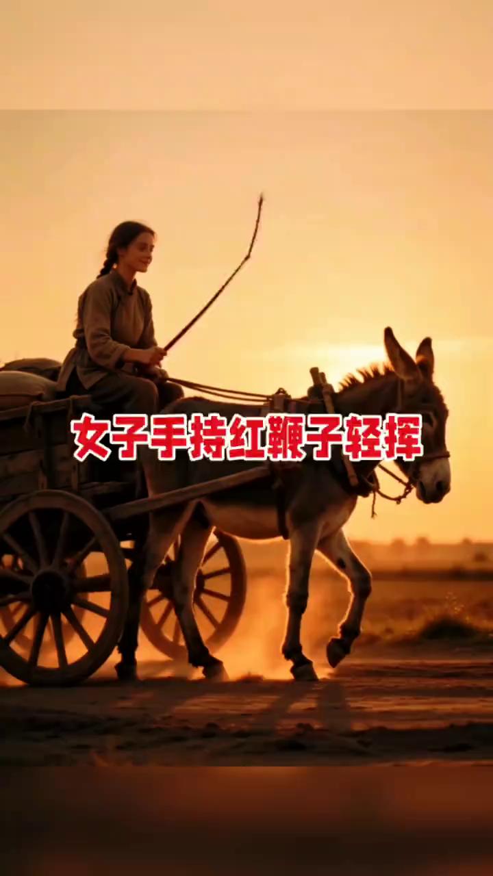 女子手持红鞭子轻挥。