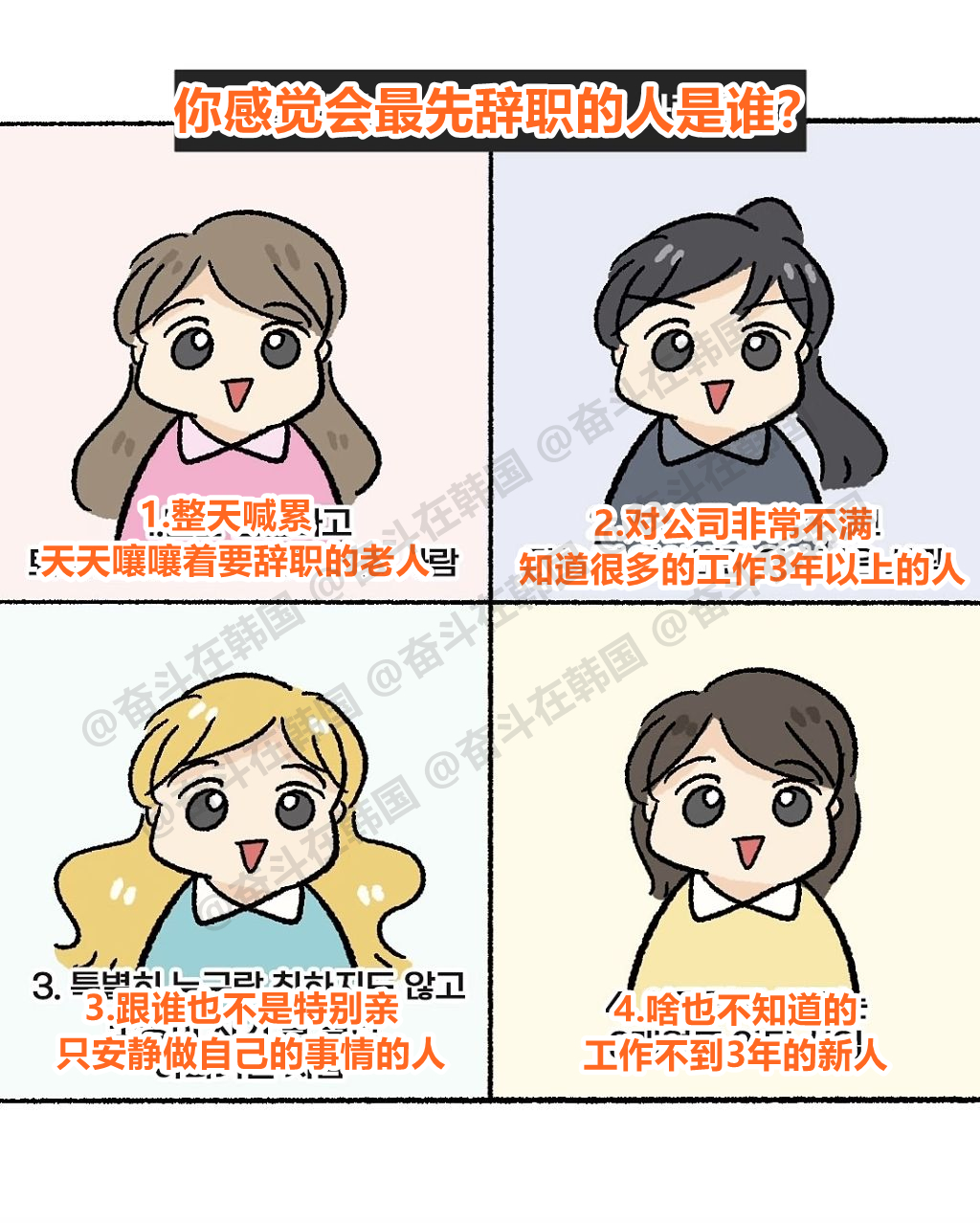 以下四人中，你感觉会最先辞职的人是谁？  