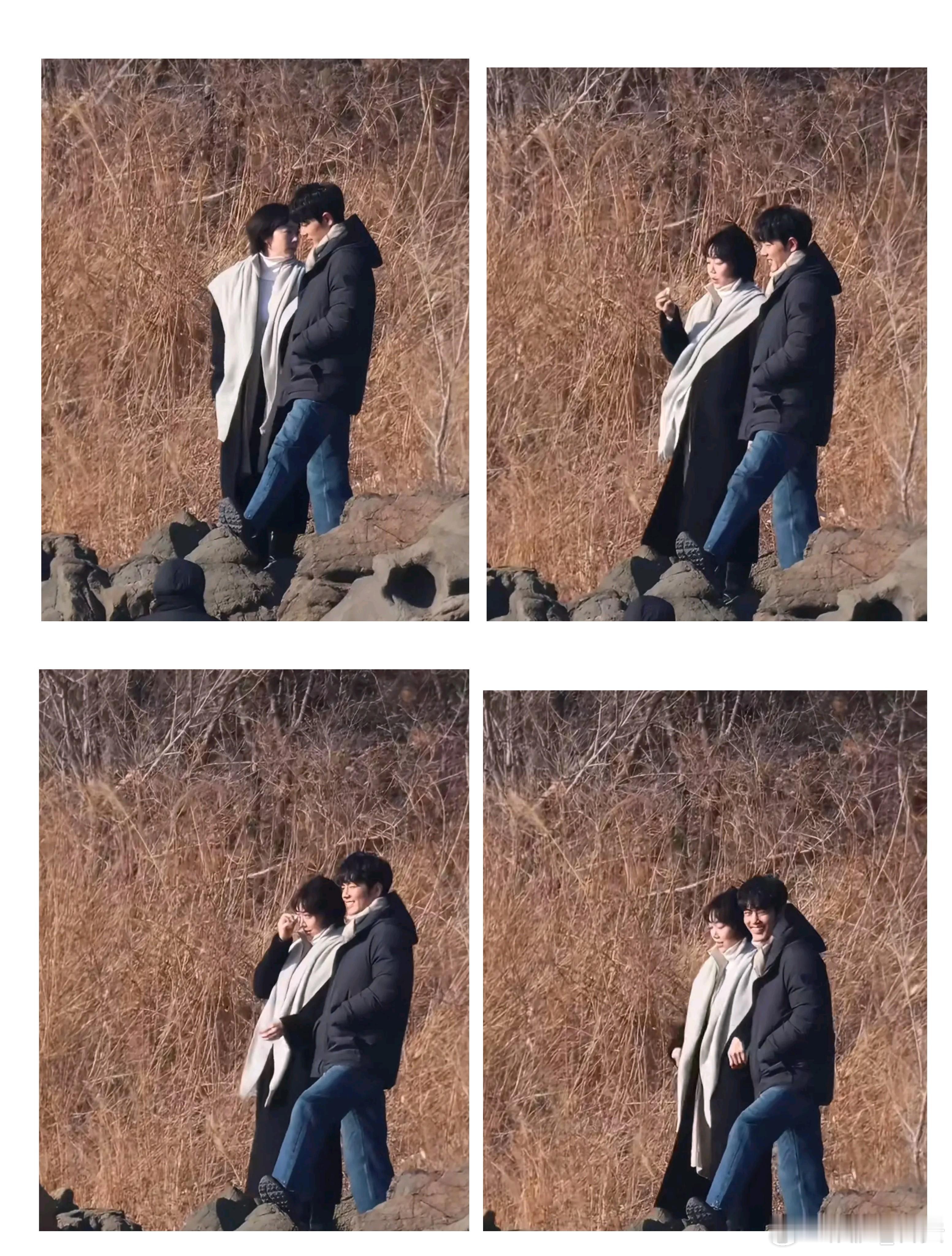 肖战姜妍新剧拥抱路透1月18日，肖战姜妍《小城良方》拍户外拥抱戏，肖战一直露着大