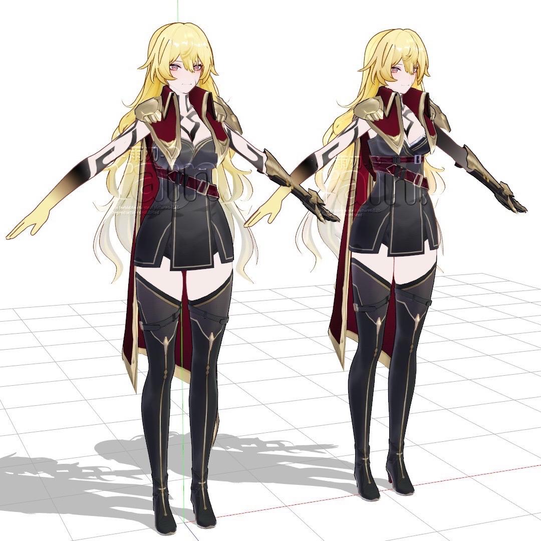 李信不是原神里的御姐角色吗？模型展示～委托填字小檀桌老师做的模型，我改...