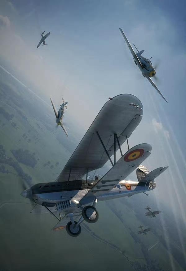 战机欣赏：英国费尔雷“狐狸”轻型轰炸机兼战斗机。该型机在20世纪20年代和30年